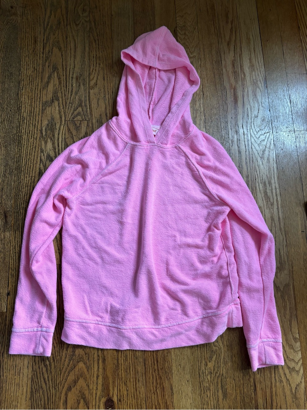 Girls' Pink Hooded Pullover Top